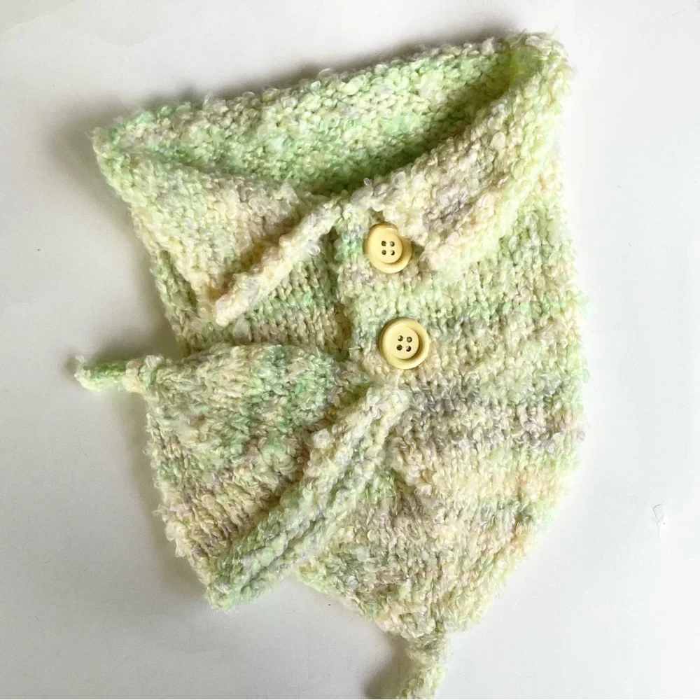Baby Cocoon One Piece Hand Crafted Yellow Green Swaddler Cozy Knit